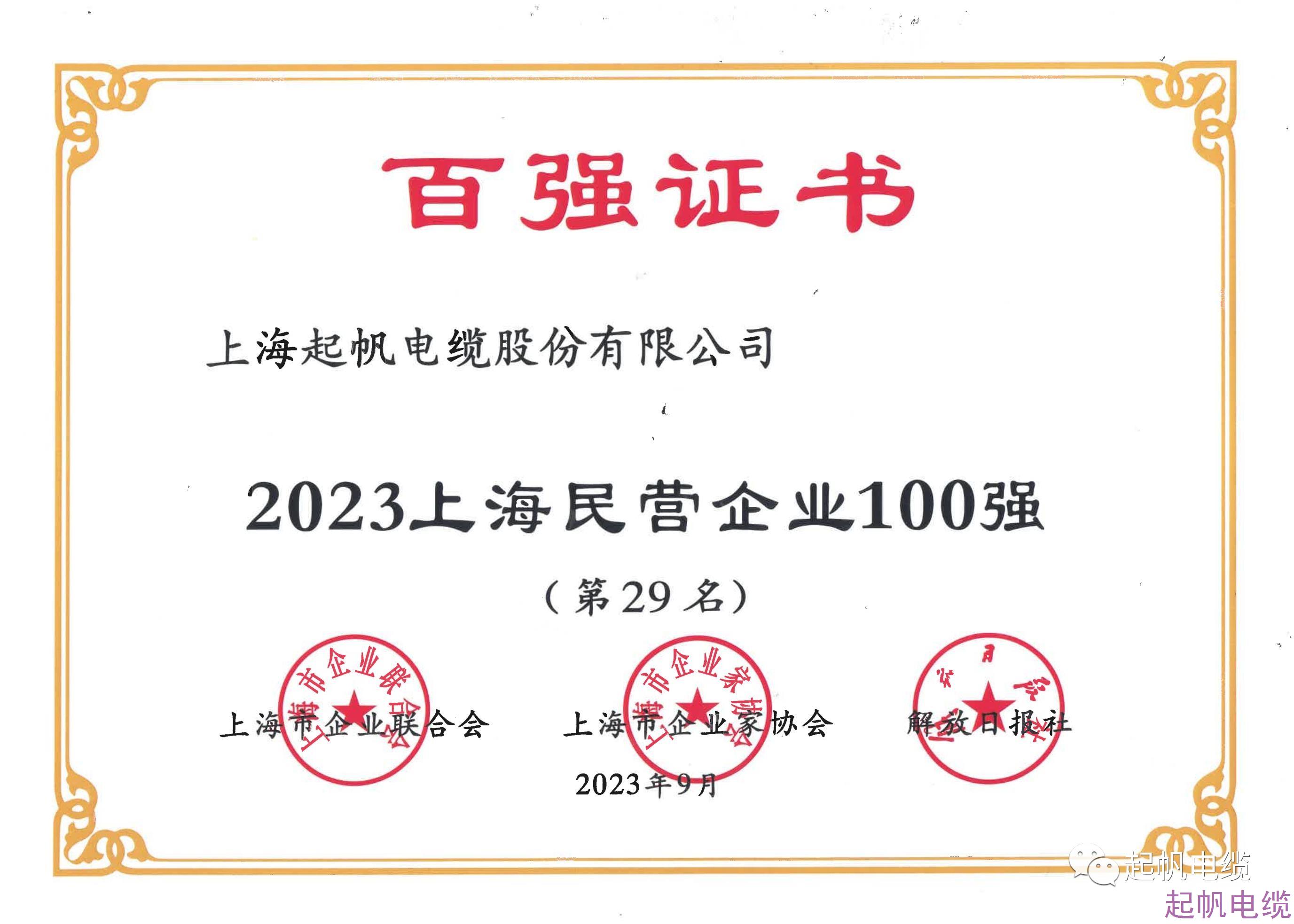 2023上海民營(yíng)企業(yè)第29名